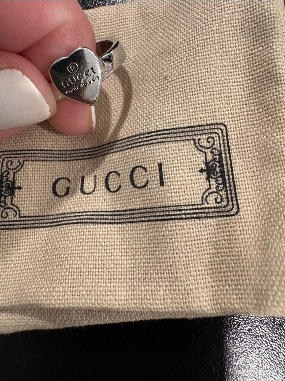 Gucci Silver Heart Mini Bag Charm